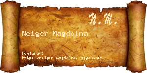 Neiger Magdolna névjegykártya